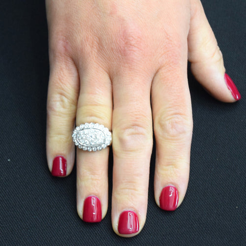 Bague 56 bague vintage en or blanc et diamants 58 Facettes