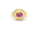 Bague en or jaune avec rubis cabochon de 2,5 ct et diamants