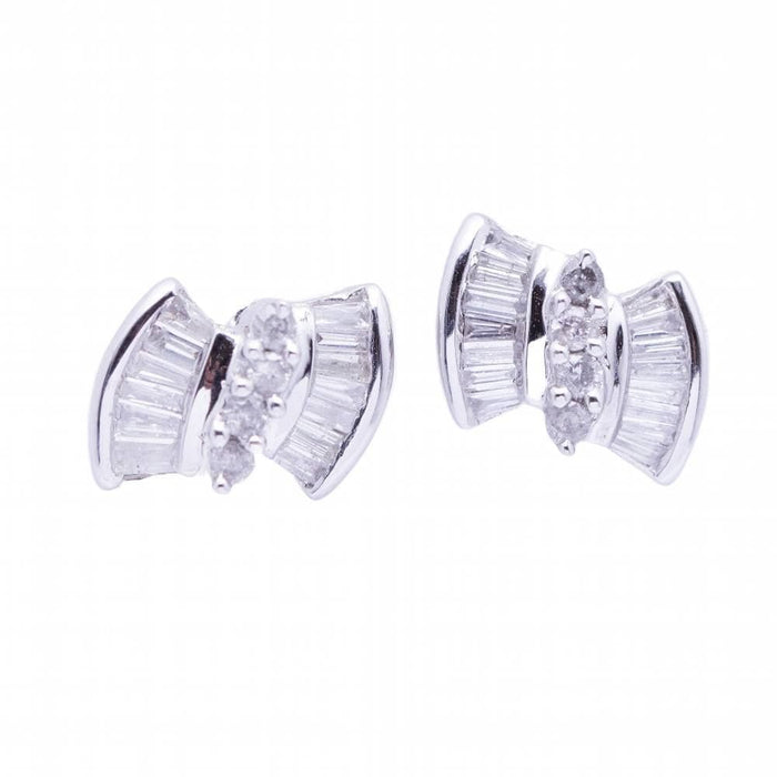 Boucles d'oreilles LAZO - Boucles d'oreilles or blanc et diamants 58 Facettes D359168SI