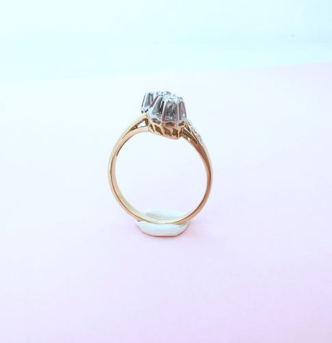 Bague 58.5 Bague de fiançailles vintage Toi et Moi - Diamants - Or 58 Facettes AA 1644
