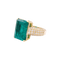 Bague 54 Bague émeraude, diamants, or jaune. 58 Facettes 34711