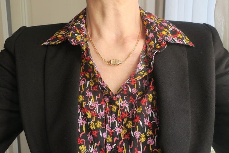 Collier Collier régional or rose fermoir émail XIXe Auvergne 58 Facettes