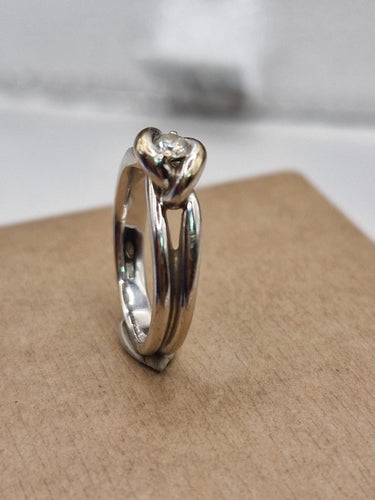 Bague 53 Damiani - Bague Solitaire Knot en or blanc 18k et diamant 58 Facettes