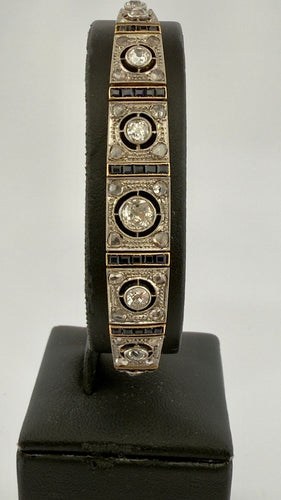 Bracelet Bracelet ancien art déco en or , saphirs et diamants 58 Facettes