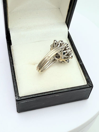 Bague 53 Bague pompadour vintage or, saphir et diamant 58 Facettes