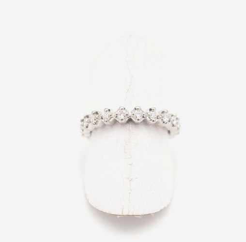 Bague 51.5 Alliance tour complet or blanc et diamants 58 Facettes