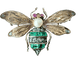 Brosche Alte Brosche Biene in silber auf Gold 58 Facettes