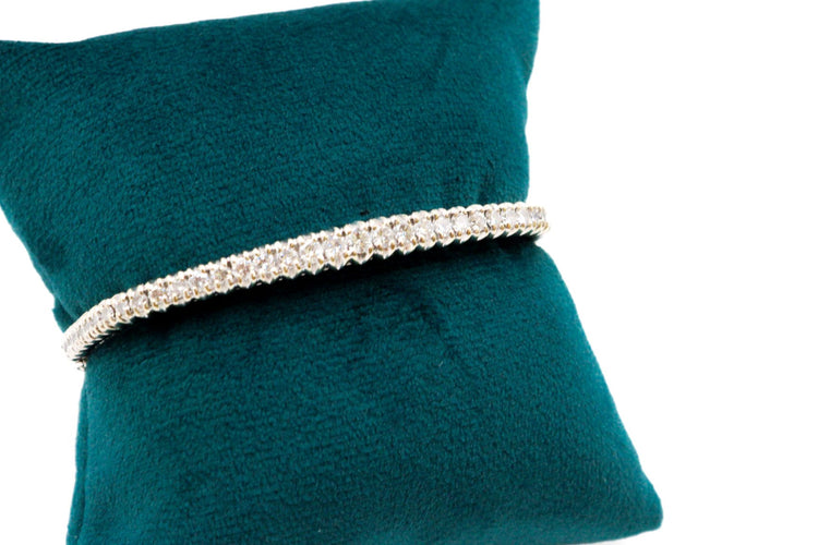 Bracelet Bracelet jonc or blanc diamants 58 Facettes 240034