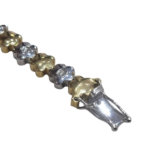 Bracelet Bracelet - Bracelet en or blanc et jaune 18 carats et diamants 58 Facettes P11