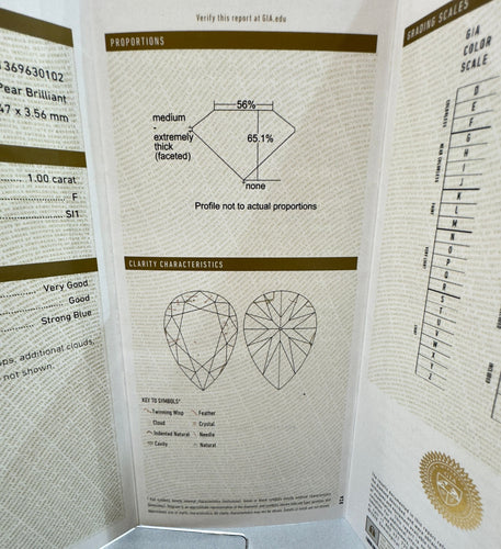 Bague Bague Solitaire or blanc diamant poire 1ct 58 Facettes