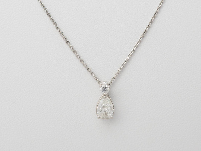 Collier Collier pendentif diamant poire 0,45ct en or blanc 58 Facettes 33409