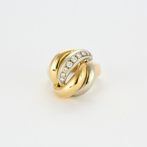 Bague 52.5 Bague or jaune et blanc diamants 58 Facettes LP965/13