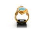 Bague Bague Demaret années 70 or jaune, opale et diamants taille brillant (0,39 ct) 58 Facettes 22898