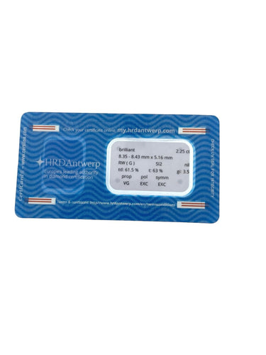 Gemstone Diamant naturel de 2,25 carats certifié HRD 58 Facettes