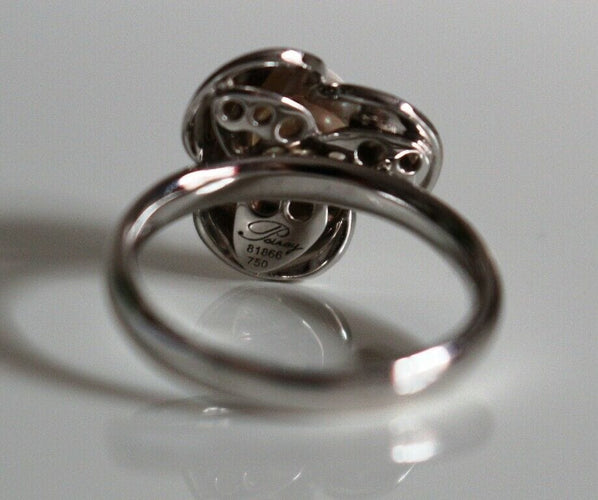 Bague 50 POIRAY - Bague Trèfle Or blanc Perle Blanche 58 Facettes 041