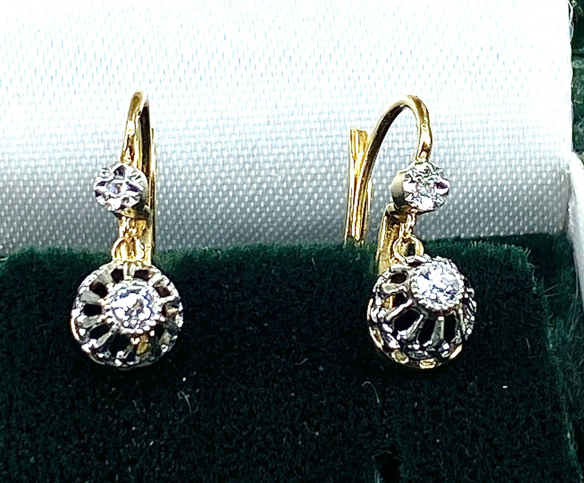 Boucles d'oreilles Boucles d’oreilles dormeuses diamants, vers 1900 58 Facettes AB401