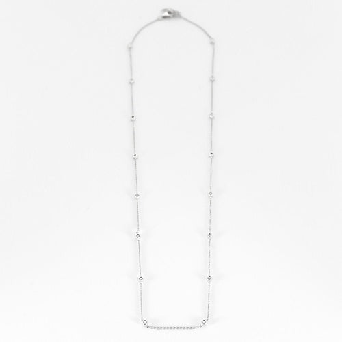 Collier 52cm Chaîne or blanc serti de 16 diamants 58 Facettes 58_f68