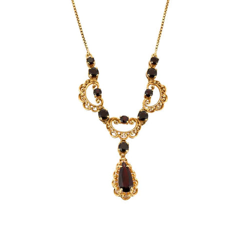 Collier Collier draperie or jaune, grenats 58 Facettes PER1505