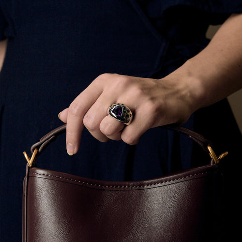 Vitguldsring ametist La Préférée 