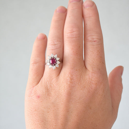Bague 53 Bague Marguerite Vintage en Or, Rubis et Diamants 58 Facettes 443