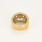 Bague 51.5 Bague large en or jaune torsadé citrine madère et diamants tailles ancienne. 58 Facettes