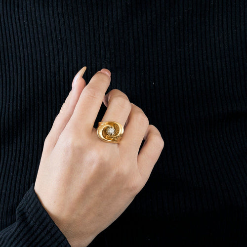 Bague 53 Bague tank diamants or jaune 58 Facettes