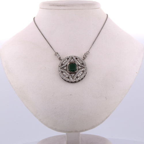 Collier PENDENTIF AVEC COLLIER - OR BLANC 18 KT 58 Facettes