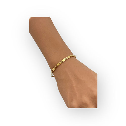 Bracelet Bracelet or jaune maille rectangle 58 Facettes 149059927