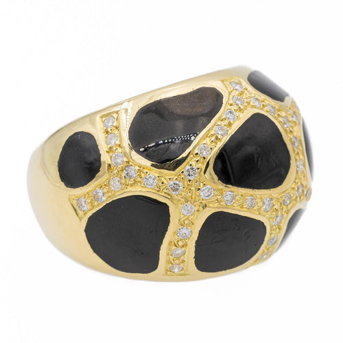 Bague 52 Bague Cocktail Or jaune Diamant, Laque 58 Facettes 2505460CN