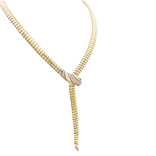 Collier Collier Bulgari, « Serpenti Tubogas », or jaune, diamants, onyx. 58 Facettes 35159