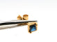 Boucles d'oreilles Boucles d'oreilles saphir bleu taille princesse en or 18 carats 58 Facettes