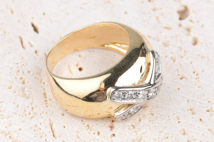 Bague 53 Bague 18 carats Or jaune Or blanc 0.88 ct Diamant 58 Facettes BGDIAMCH-107