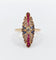 Bague 56 Bague marquise art deco or rose 18k diamant taille ancienne, diamants tailles roses, rubis et saphirs (circa 1920) 58 Facettes A05470