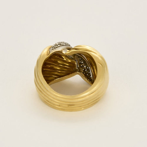 Bague 54 Bague or jaune et diamants à motif de noeud stylisé 58 Facettes LIS2487