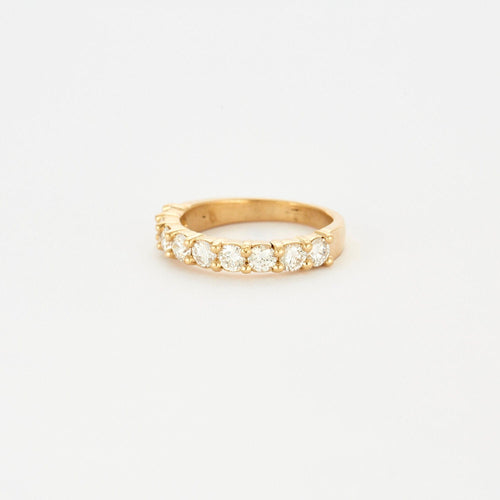 Bague 52 Demi alliance diamants or jaune 58 Facettes