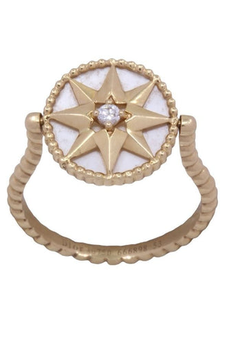 Bague 53 DIOR - BAGUE "ROSE DES VENTS" OR JAUNE NACRE 58 Facettes 084041