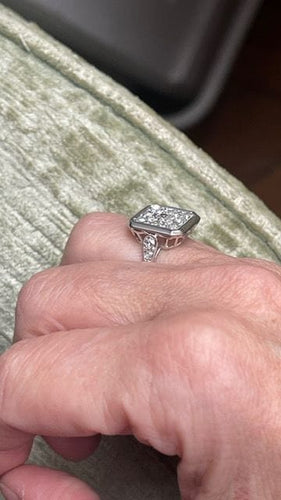 Bague 52 Bague Art Déco diamants 58 Facettes