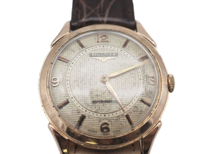 Montre LONGINES - Montre automatique et bracelet crocodile marron 58 Facettes