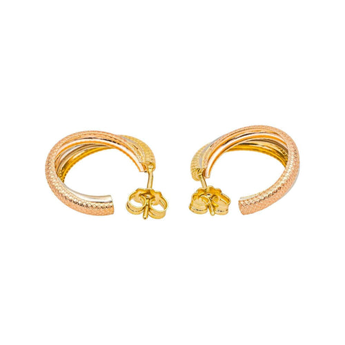 Boucles d'oreilles Boucles d'oreilles Créoles  Or jaune, Or blanc, Or rose 58 Facettes 4815711CN