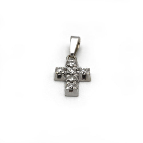 Pendentif Pendentif Croix - Or blanc & Diamants 58 Facettes 250032SP