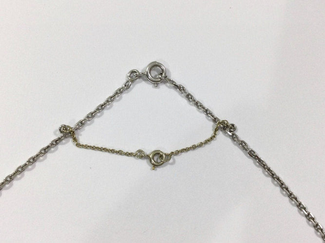 Collier Chaîne Forçat En Or Blanc 58 Facettes