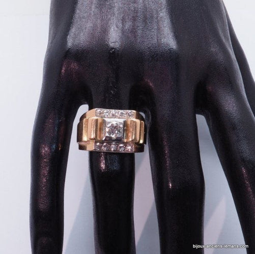 Bague 55 Bague Or jaune Platine Diamants 58 Facettes 4203