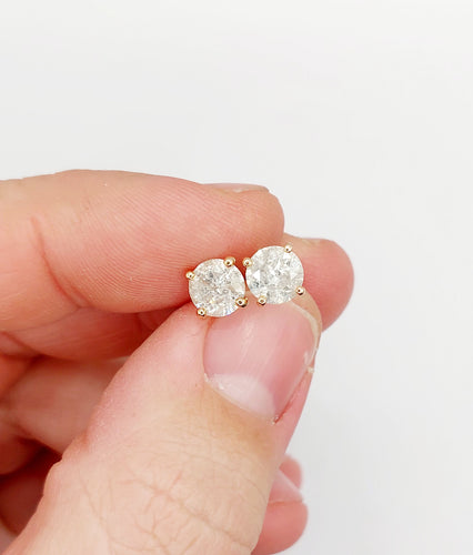 Boucles d'oreilles Puces d'oreilles vintage or rose et 2,00 carats de diamants 58 Facettes A06390