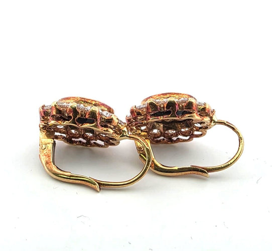 Boucles d'oreilles Orecchini en or jaune 18k avec saphirs et diamants 58 Facettes