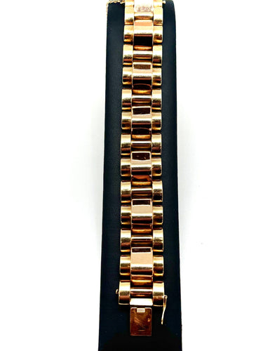 Bracelet Bracelet TANK or jaune et or blanc 58 Facettes M9274