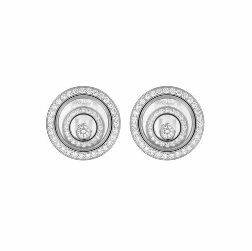 Boucles d'oreilles CHOPARD - Boucles d'oreilles Happy Diamonds or blanc diamants 58 Facettes