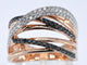Bague 54 Bague en or rose sertie de diamants blancs et noirs taille brillant 58 Facettes 2183