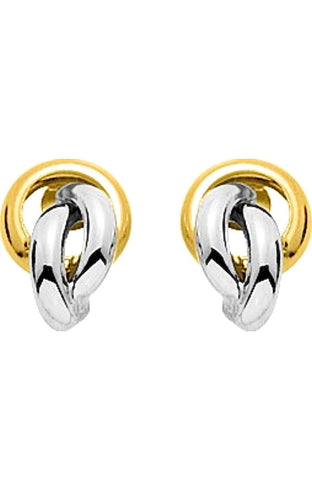 Boucles d'oreilles Boucles d’oreilles puces bicolores or 18 carats 58 Facettes