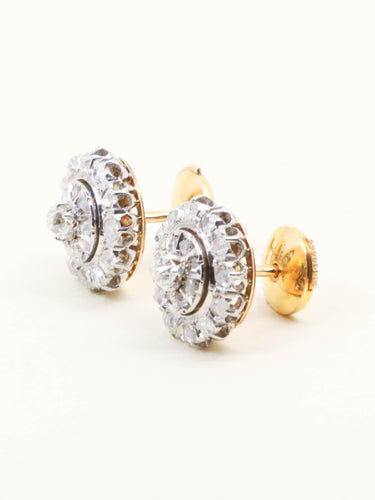 Boucles d'oreilles Boucles d'oreilles marguerite diamants taille ancienne 58 Facettes 1220.2