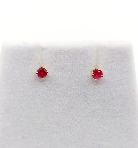 Boucles d'oreilles Puces d'oreilles vintage or jaune et rubis 58 Facettes B01014